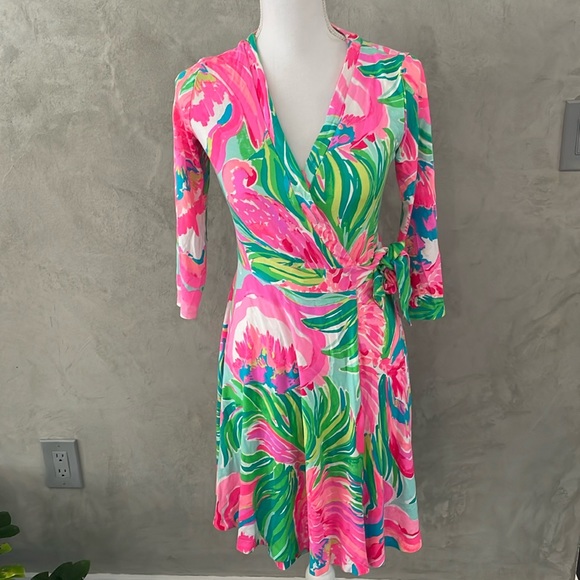 Lilly Pulitzer Dresses & Skirts - Lilly Pulitzer midi wrap up dress size XS